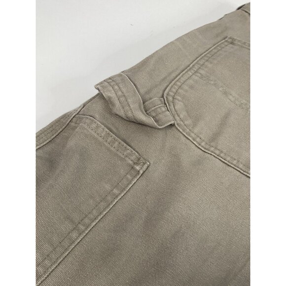 Carhartt Canvas Dungaree Carpenter Work Pants Mens 36x30 Relaxed Desert Duck B11 - Picture 14 of 16